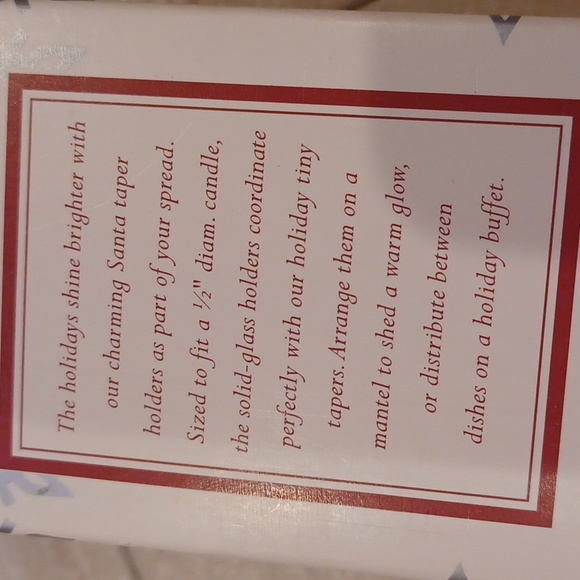 NIB Williams-Sonoma Santa Tiny Taper Set of 4 Glass Candle Holders - Picture 5 of 6
